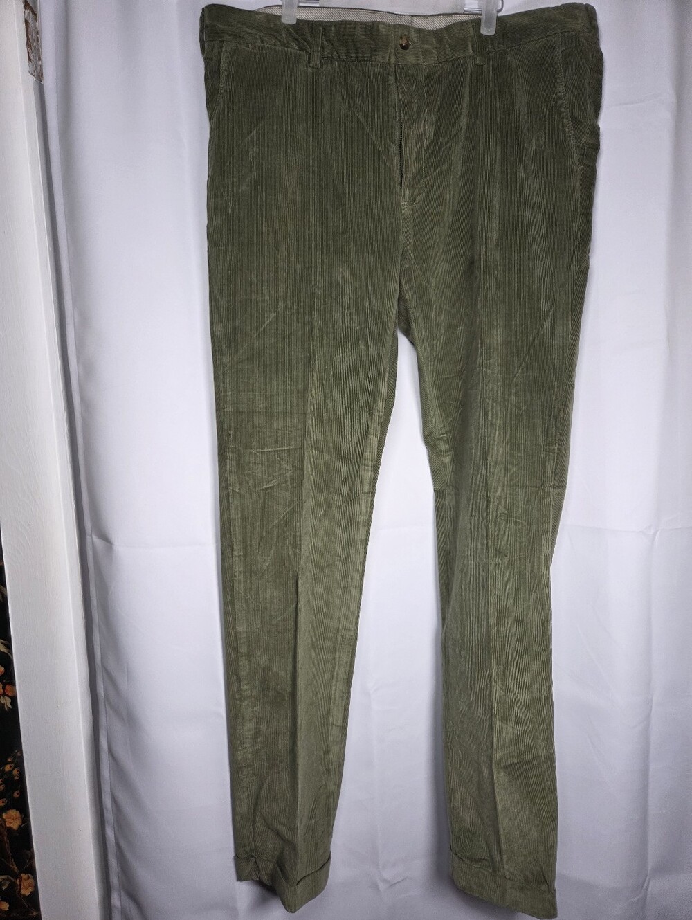 Bills Khakis Private Stock Slim Fit Green Corduroy Pants Men's 40 x 36 $248